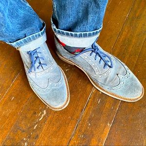 Giorgio Brutini gray/ blue wingtips